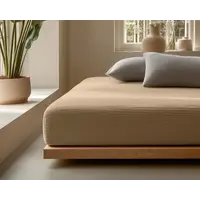 Hoeslaken Mousseline Zand