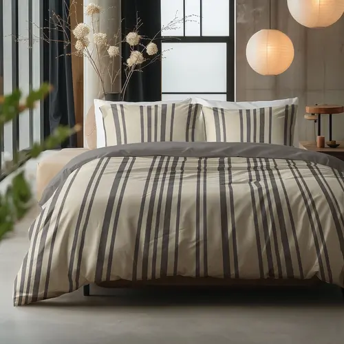 Sleeptime Dekbedovertrek Linear Linen Zand