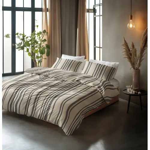 Sleeptime Dekbedovertrek Linear Linen Zand