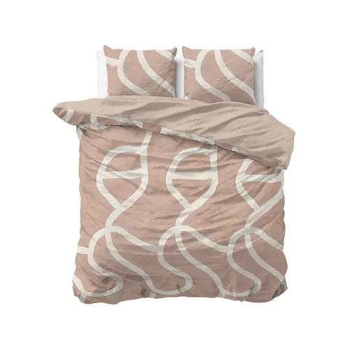 Sleeptime Dekbedovertrek Clay Contours Perzik Sleeptime Dekbedovertrek Clay Contours Perzik