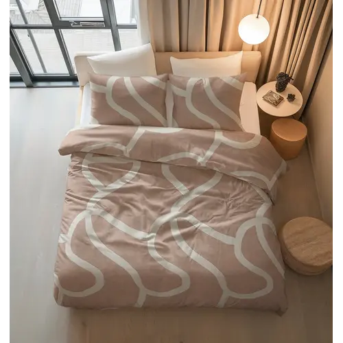 Sleeptime Dekbedovertrek Clay Contours Perzik Sleeptime Dekbedovertrek Clay Contours Perzik