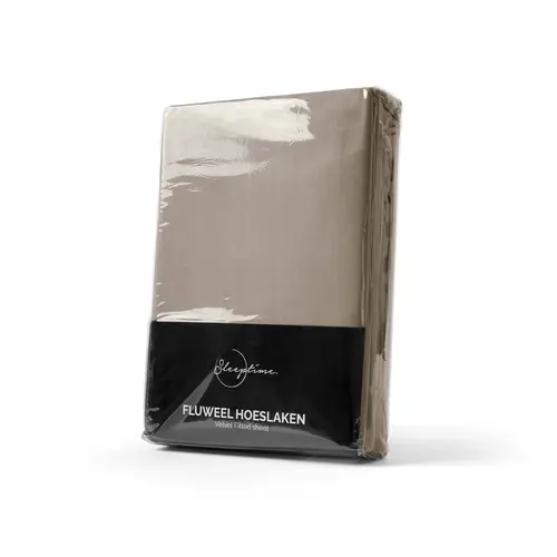 Sleeptime Hoeslaken Velvet Taupe Grijs