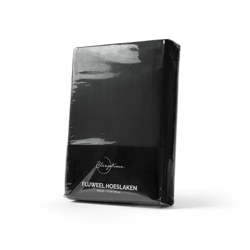 Sleeptime Hoeslaken Velvet Zwart Sleeptime Hoeslaken Velvet Zwart