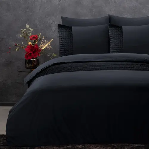 Sleeptime Dekbedovertrek Velvet Band Zwart