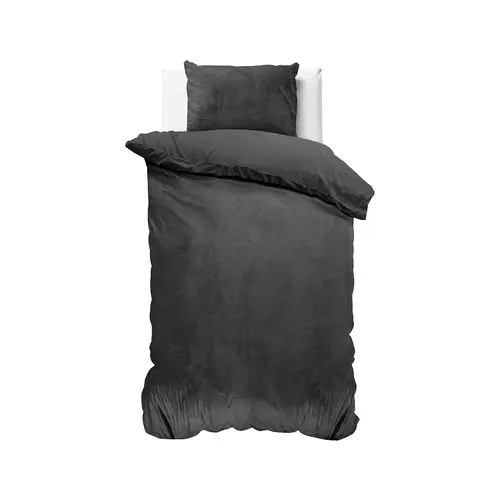 Sleeptime Dekbedovertrek Velvet Uni Antraciet Sleeptime Dekbedovertrek Velvet Uni Antraciet