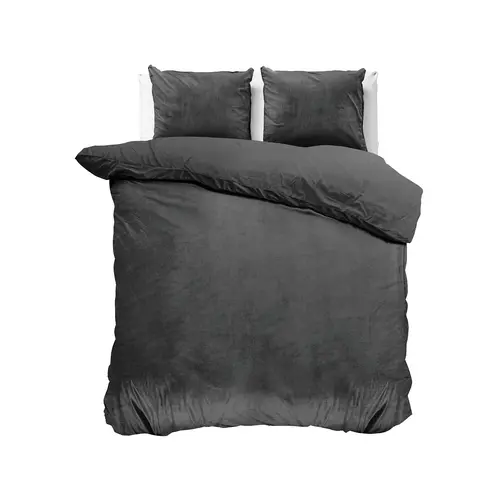 Sleeptime Dekbedovertrek Velvet Uni Antraciet Sleeptime Dekbedovertrek Velvet Uni Antraciet