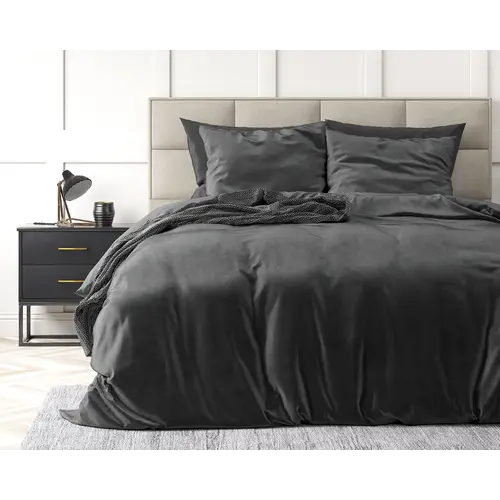 Sleeptime Dekbedovertrek Velvet Uni Antraciet Sleeptime Dekbedovertrek Velvet Uni Antraciet