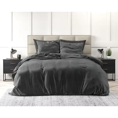 Sleeptime Dekbedovertrek Velvet Uni Antraciet Sleeptime Dekbedovertrek Velvet Uni Antraciet