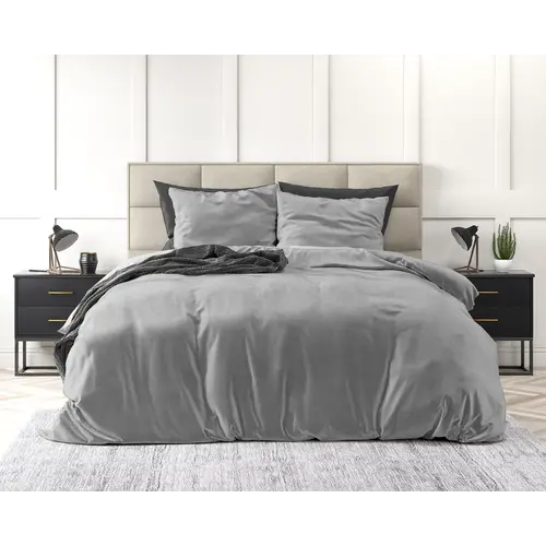 Sleeptime Dekbedovertrek Velvet Uni Grijs