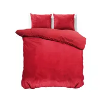 Dekbedovertrek Velvet Uni Rood