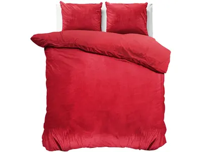 Sleeptime Dekbedovertrek Velvet Uni Rood