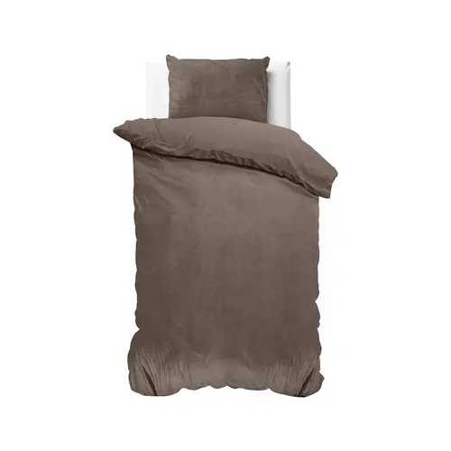 Sleeptime Dekbedovertrek Velvet Uni Taupe