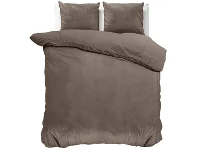Sleeptime Dekbedovertrek Velvet Uni Taupe