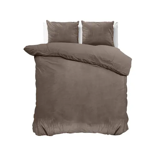 Sleeptime Dekbedovertrek Velvet Uni Taupe