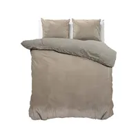 Dekbedovertrek Velvet Uni Taupe Grijs