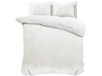 Sleeptime Dekbedovertrek Velvet Uni Wit