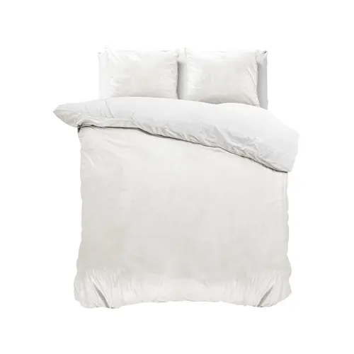 Sleeptime Dekbedovertrek Velvet Uni Wit
