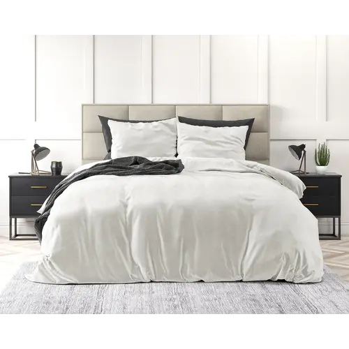 Sleeptime Dekbedovertrek Velvet Uni Wit