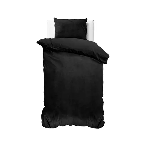 Sleeptime Dekbedovertrek Velvet Uni Zwart