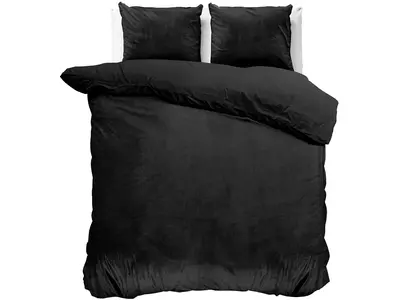 Sleeptime Dekbedovertrek Velvet Uni Zwart