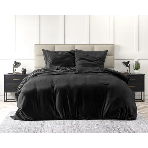 Sleeptime Dekbedovertrek Velvet Uni Zwart