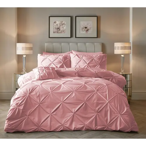 Sleeptime Dekbedovertrek Velvet Pintuck Roze Sleeptime Dekbedovertrek Velvet Pintuck Roze