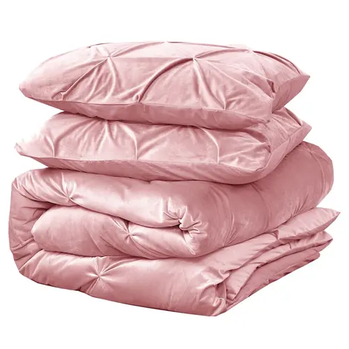 Sleeptime Dekbedovertrek Velvet Pintuck Roze Sleeptime Dekbedovertrek Velvet Pintuck Roze