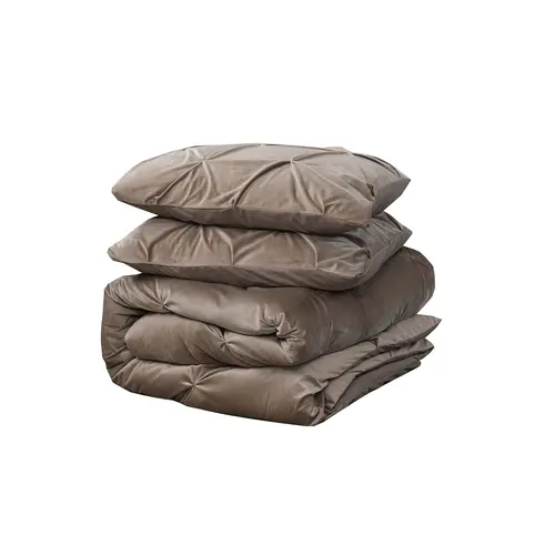Sleeptime Dekbedovertrek Velvet Pintuck Taupe