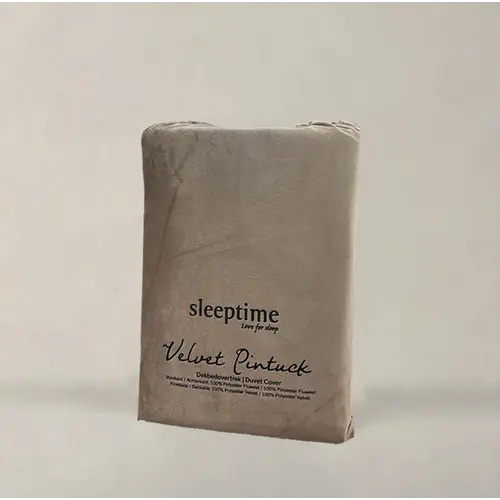 Sleeptime Dekbedovertrek Velvet Pintuck Taupe