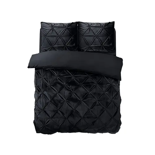 Sleeptime Dekbedovertrek Velvet Pintuck Zwart Sleeptime Dekbedovertrek Velvet Pintuck Zwart