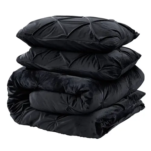 Sleeptime Dekbedovertrek Velvet Pintuck Zwart Sleeptime Dekbedovertrek Velvet Pintuck Zwart