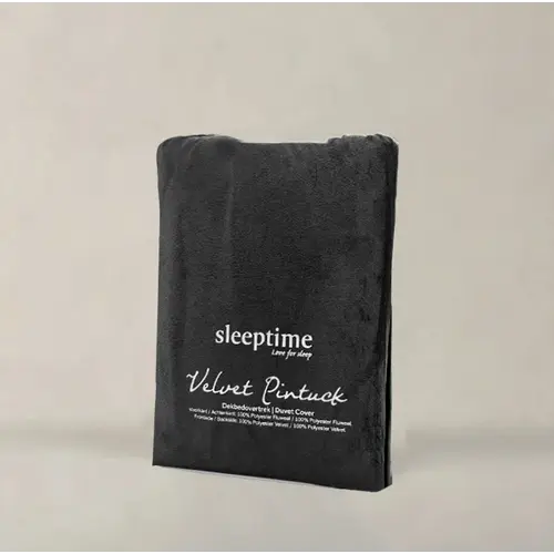 Sleeptime Dekbedovertrek Velvet Pintuck Zwart Sleeptime Dekbedovertrek Velvet Pintuck Zwart