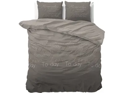 Sleeptime Dekbedovertrek Live Today Taupe