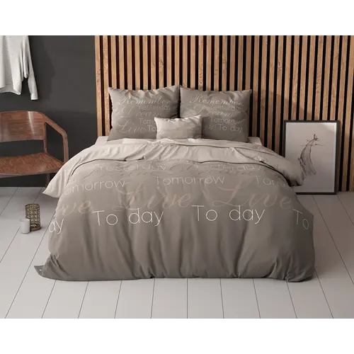 Sleeptime Dekbedovertrek Live Today Taupe