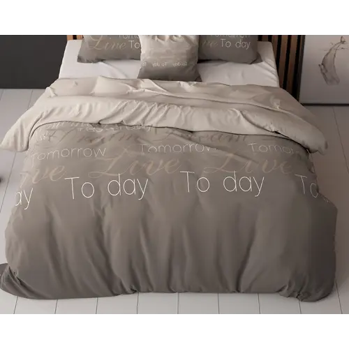 Sleeptime Dekbedovertrek Live Today Taupe