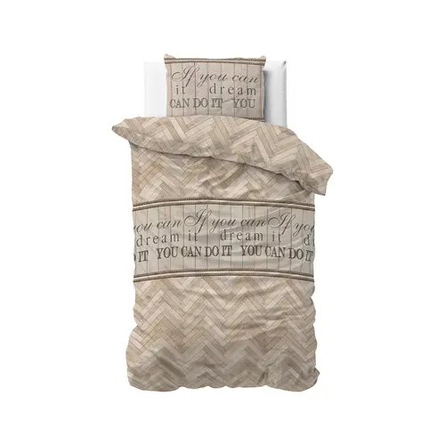 Sleeptime Dekbedovertrek Visgraat Zand