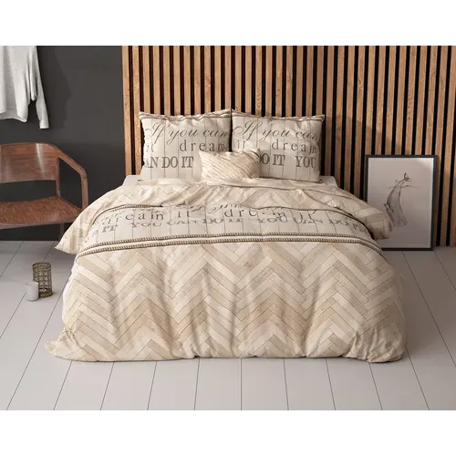 Sleeptime Dekbedovertrek Visgraat Zand