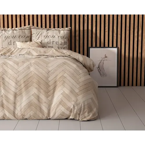 Sleeptime Dekbedovertrek Visgraat Zand