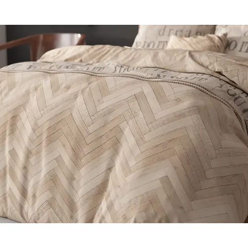 Sleeptime Dekbedovertrek Visgraat Zand