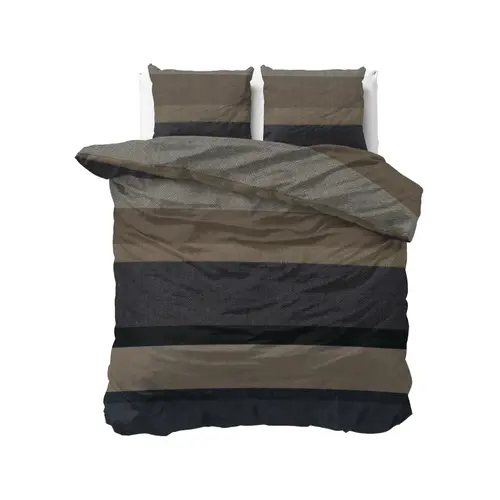 Sleeptime Dekbedovertrek Ravon Taupe Antraciet