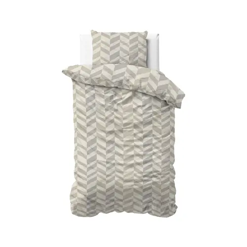 Sleeptime Dekbedovertrek Chevron Beige Zand