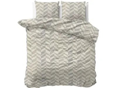 Sleeptime Dekbedovertrek Chevron Beige Zand
