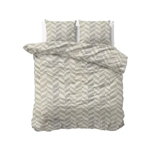 Sleeptime Dekbedovertrek Chevron Beige Zand