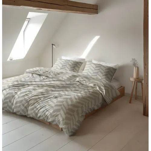 Sleeptime Dekbedovertrek Chevron Beige Zand