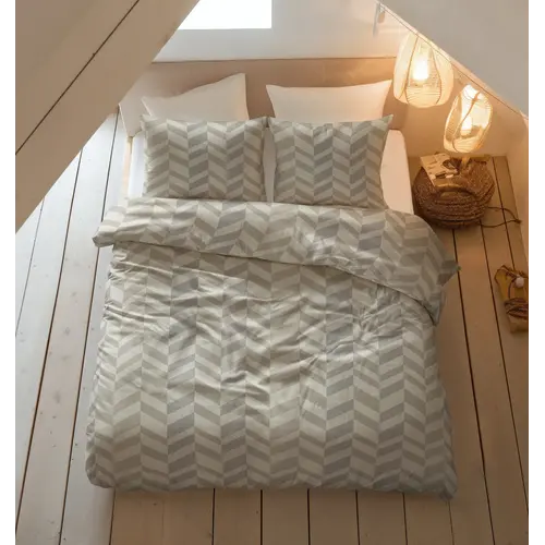 Sleeptime Dekbedovertrek Chevron Beige Zand