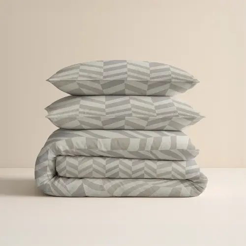 Sleeptime Dekbedovertrek Chevron Beige Zand