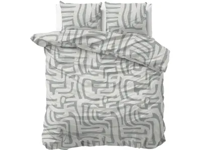 Sleeptime Dekbedovertrek Danis Groen Grijs