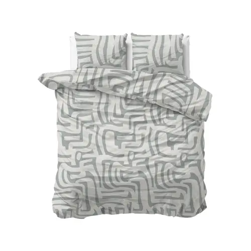 Sleeptime Dekbedovertrek Danis Groen Grijs