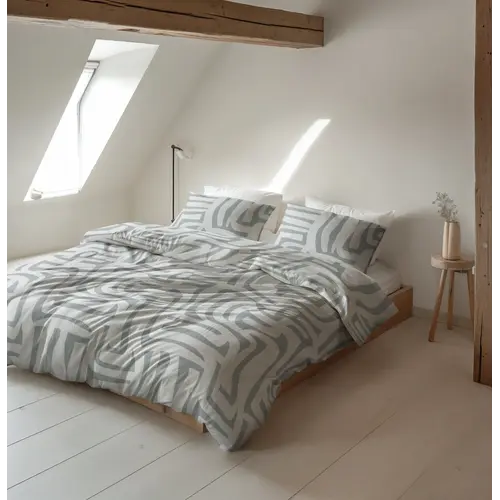 Sleeptime Dekbedovertrek Danis Groen Grijs