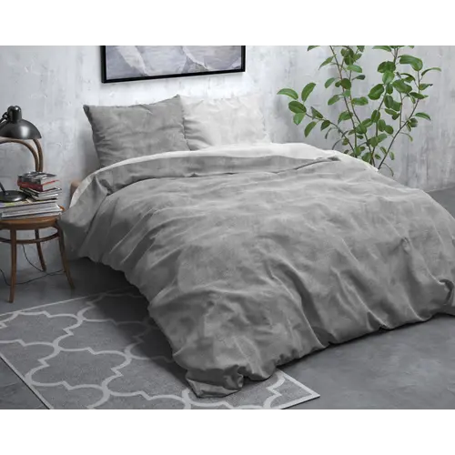 Sleeptime Dekbedovertrek Washed Cotton Grijs